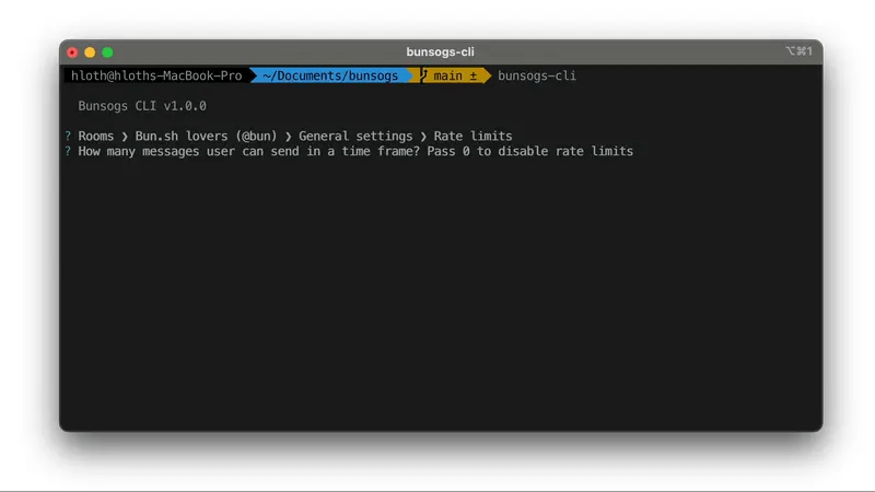 Bunsogs rate limits settings: How many messages user can send in a time frame? Pass 0 to disable rate limits